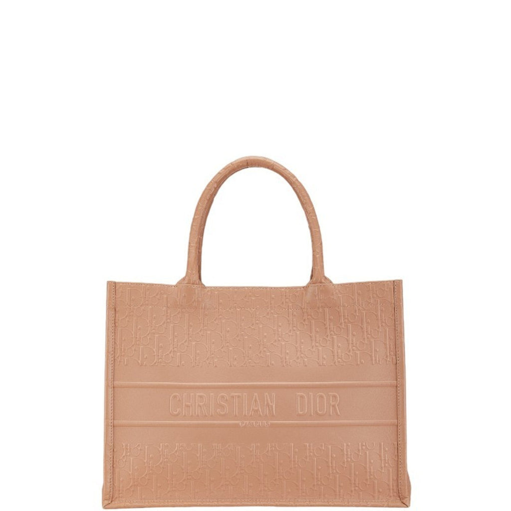 Christian Dior Pink Beige Leather Handbag Tote Bag (Pre-Owned)