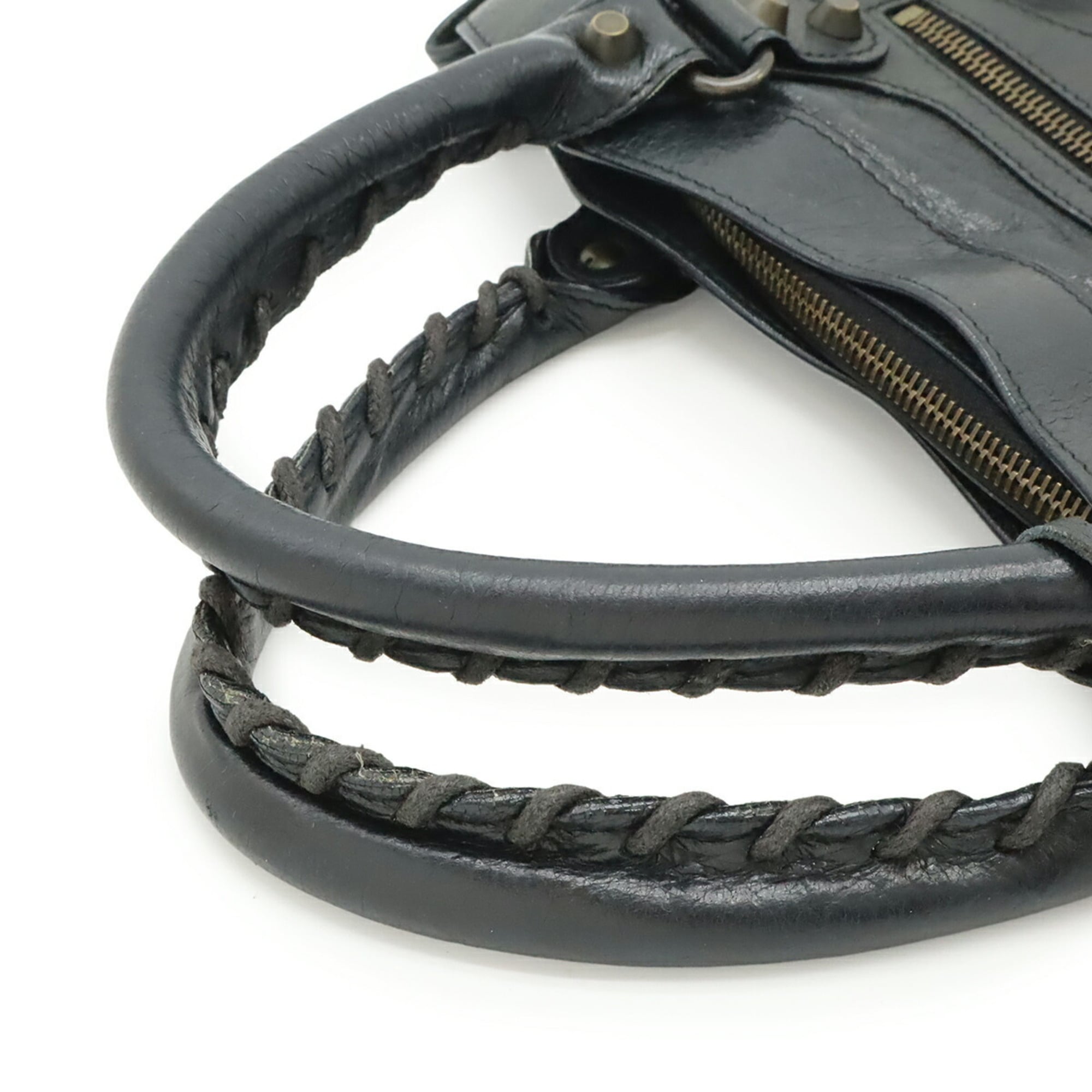 Balenciaga Black Leather Handbag Shoulder