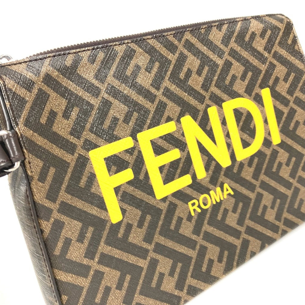 Fendi Brown Leather Clutch Bag