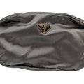 Prada Metallic Gray Canvas Pouch