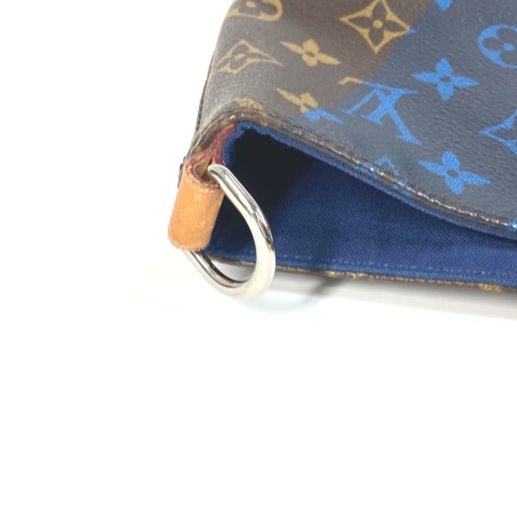 Louis Vuitton Blue Brown Monogram Monogram Shoulder Bag Tote Bag