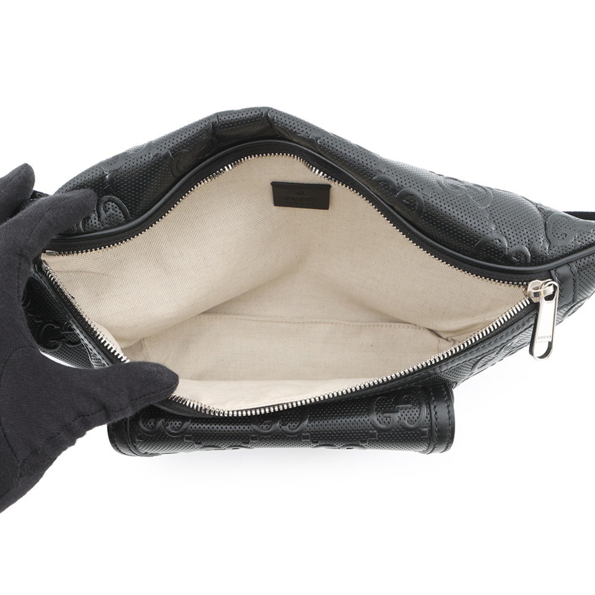 Gucci Black Leather Handbag Sling Bag (Pre-Owned)