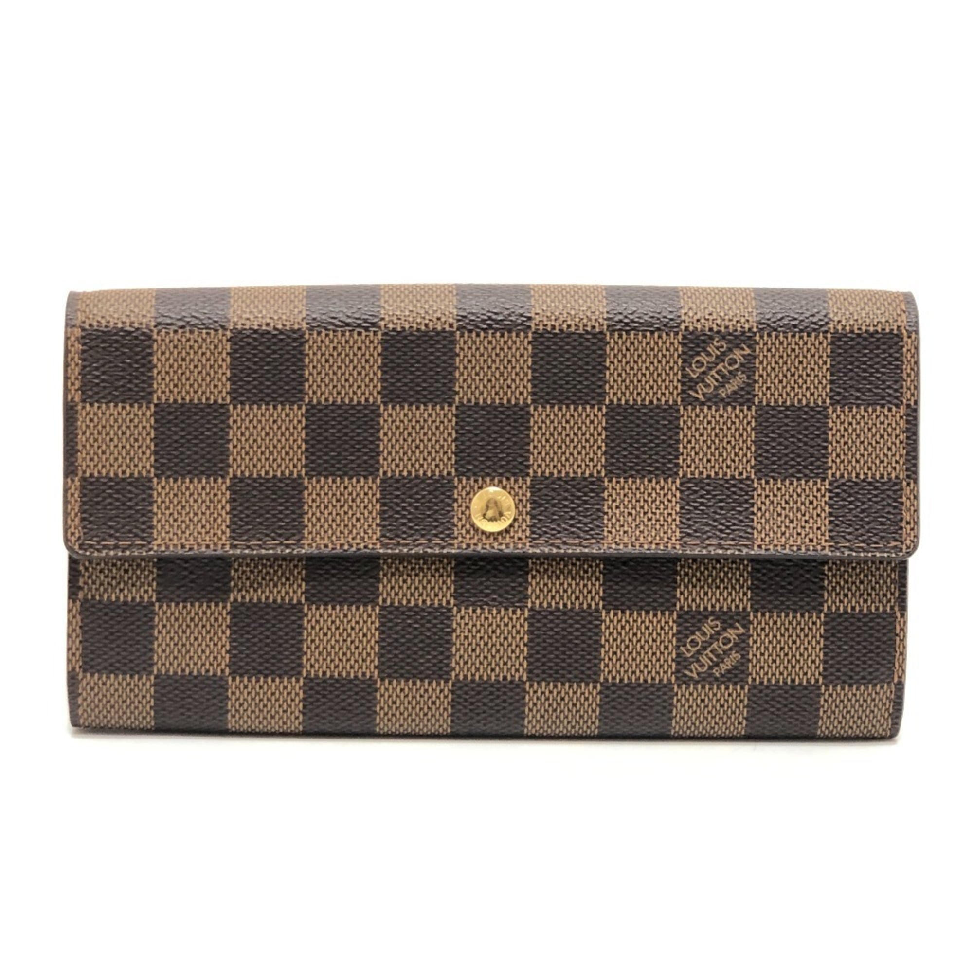 Louis Vuitton Damier Brown Ebene Damier Canvas Long Wallet