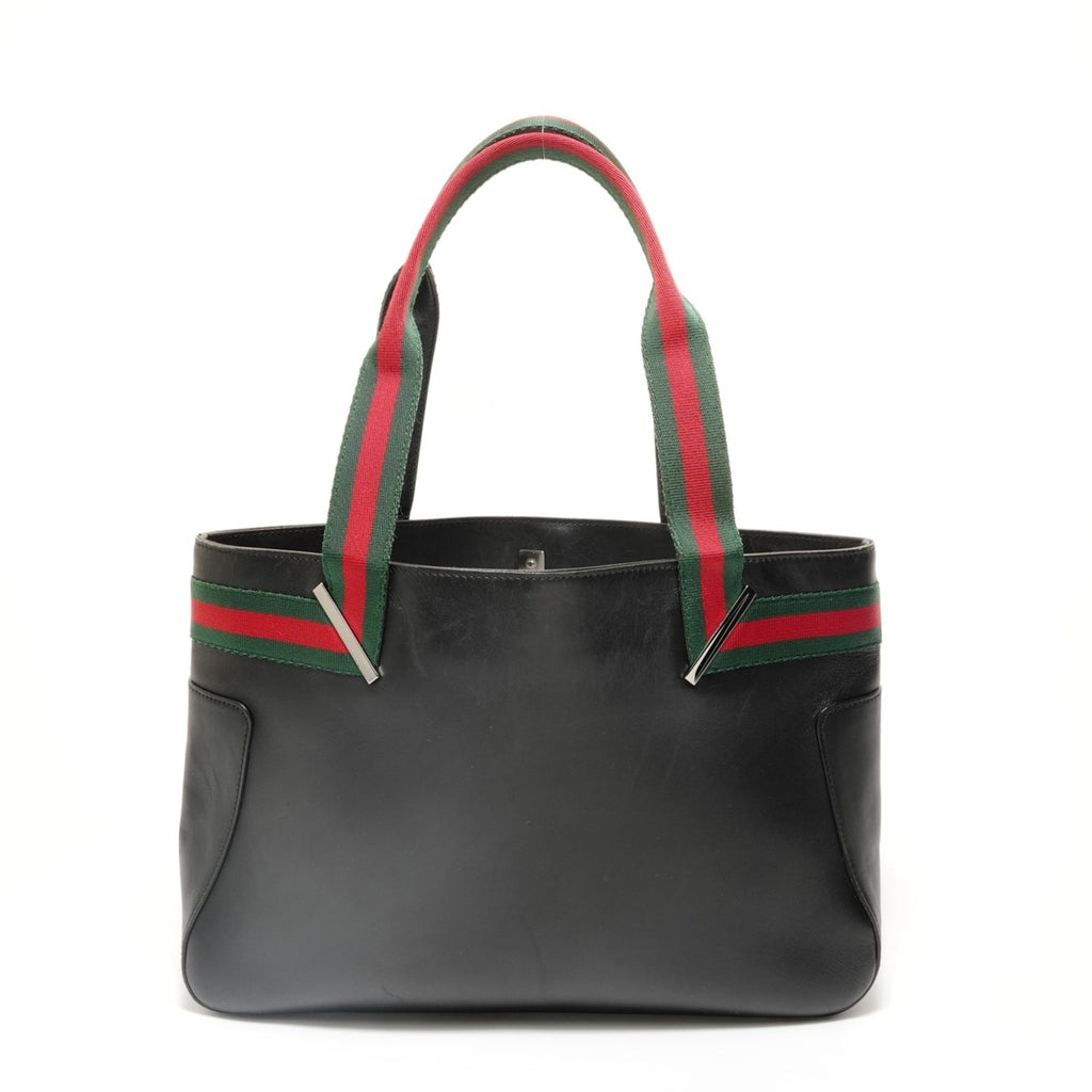 Gucci Black Leather Tote Bag (Pre-Owned)