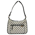 Gucci Beige Black Canvas Leather Shoulder Bag (Pre-Owned)