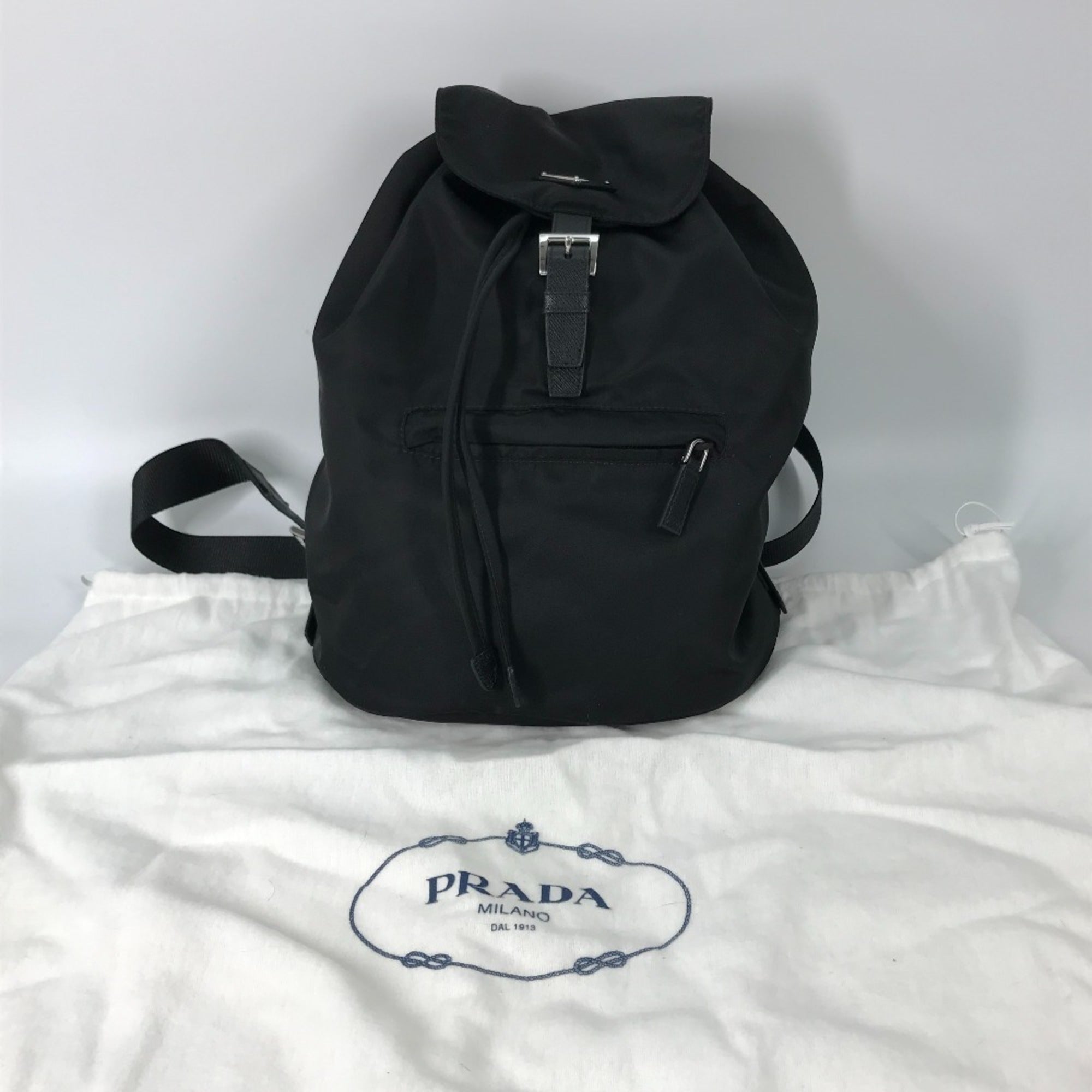 Prada Black Nylon Leather Backpack