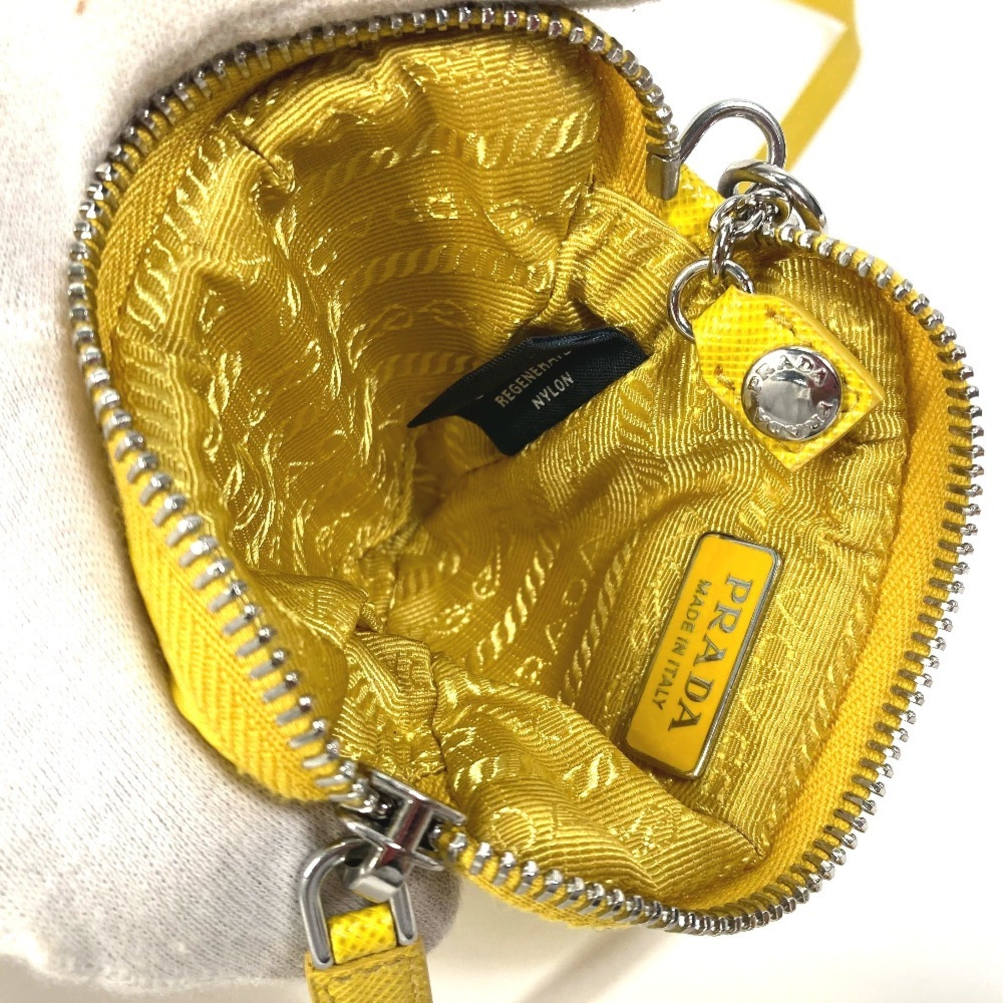 Prada Yellow Nylon Pouch