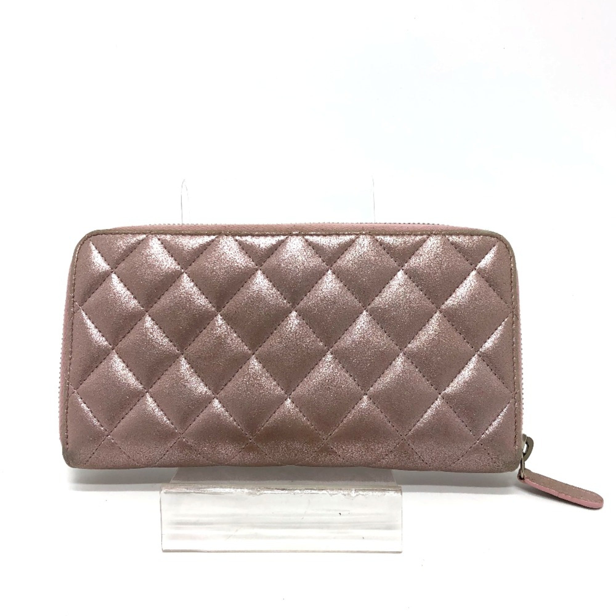 Chanel Pink Leather Long Wallet (Bi-Fold)