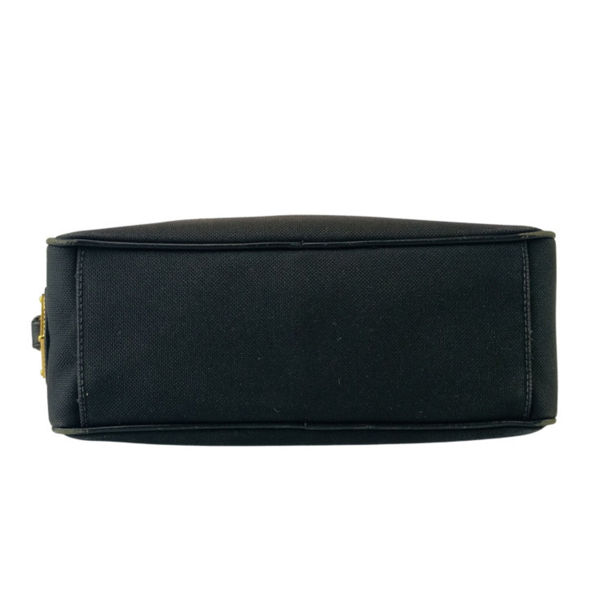 Prada Black Canvas Leather Shoulder Bag