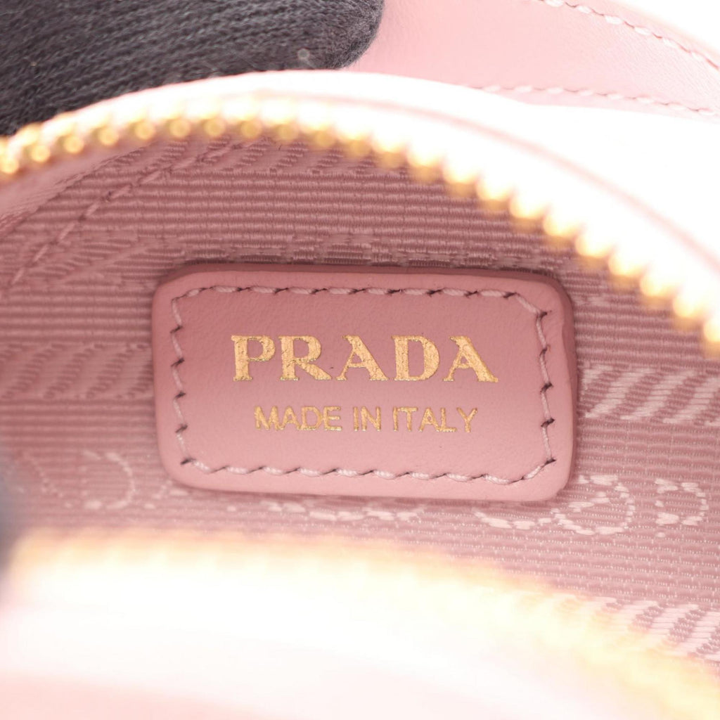 Prada Pink Saffiano Triangle Pouch Shoulder Bag