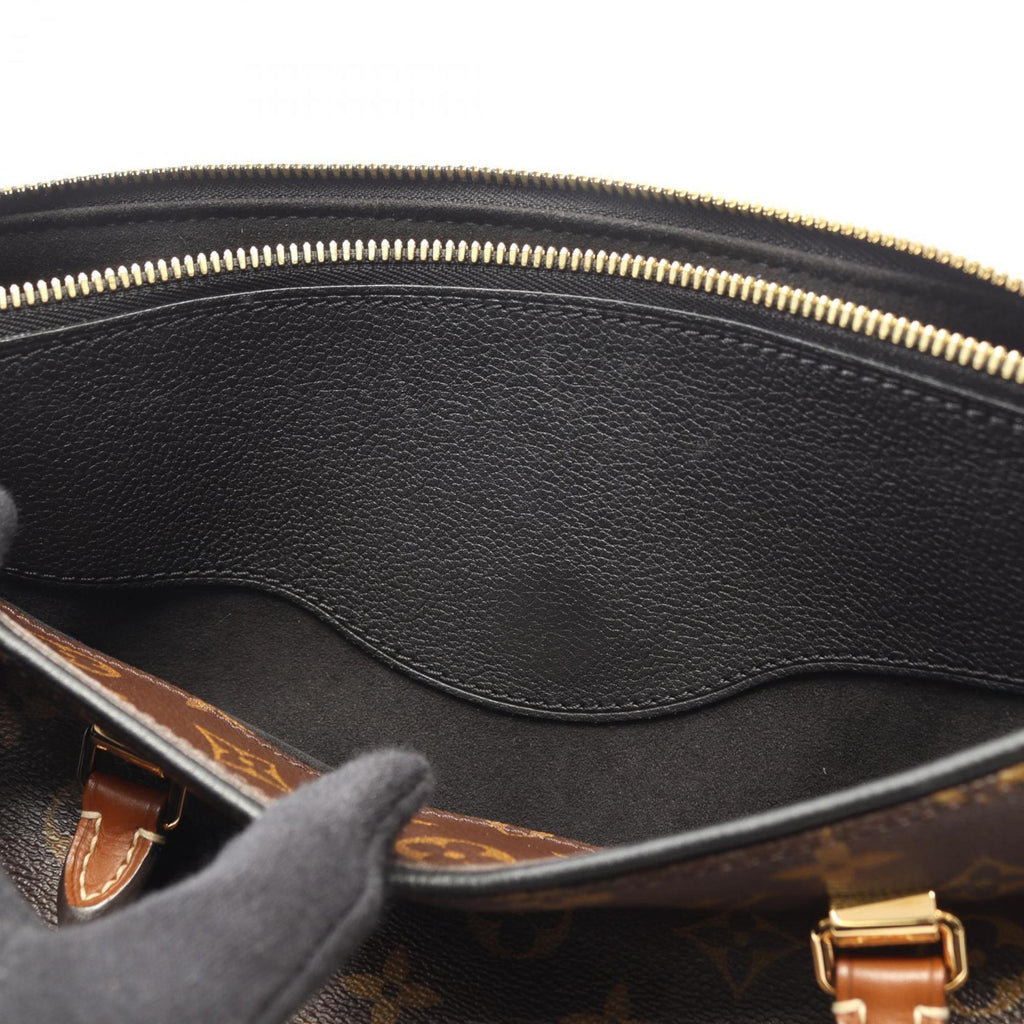 Louis Vuitton Black Brown Noir Coated Canvas Leather Handbag
