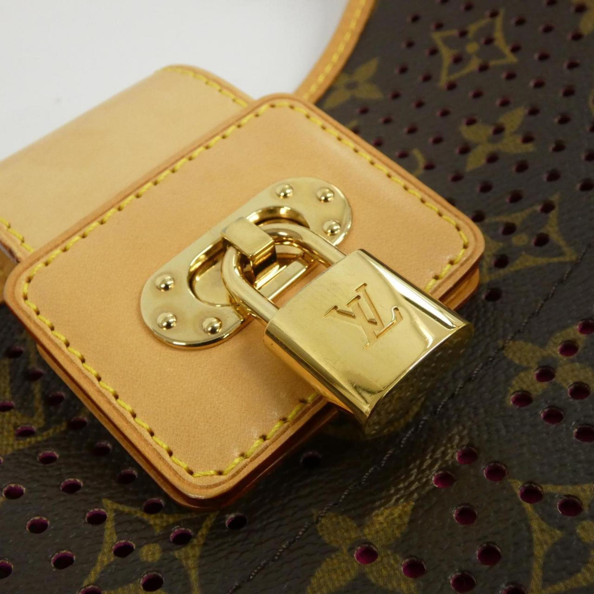 Louis Vuitton Monogram Perfo Fuchsia Marron Coated Canvas Shoulder Bag