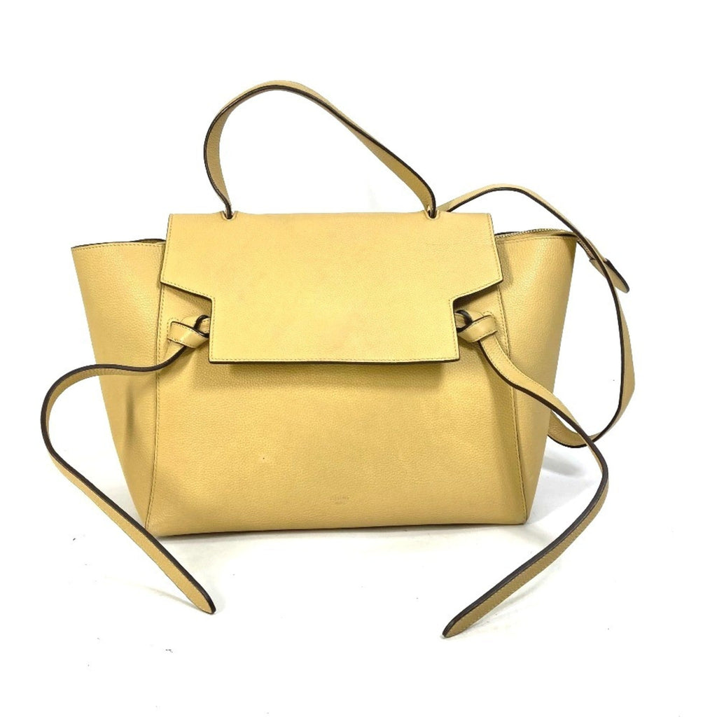 Celine Yellow Leather Shoulder Bag
