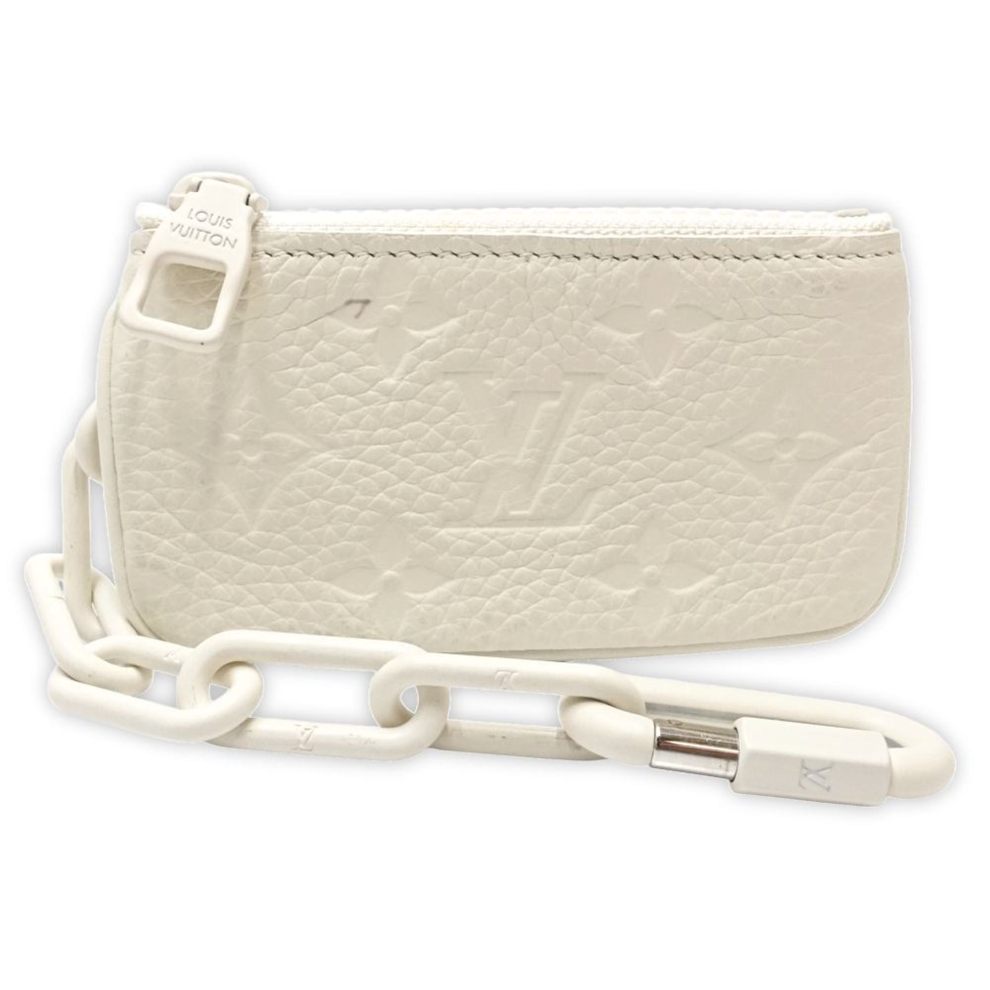 Louis Vuitton White Leather Coin Purse/Coin Case