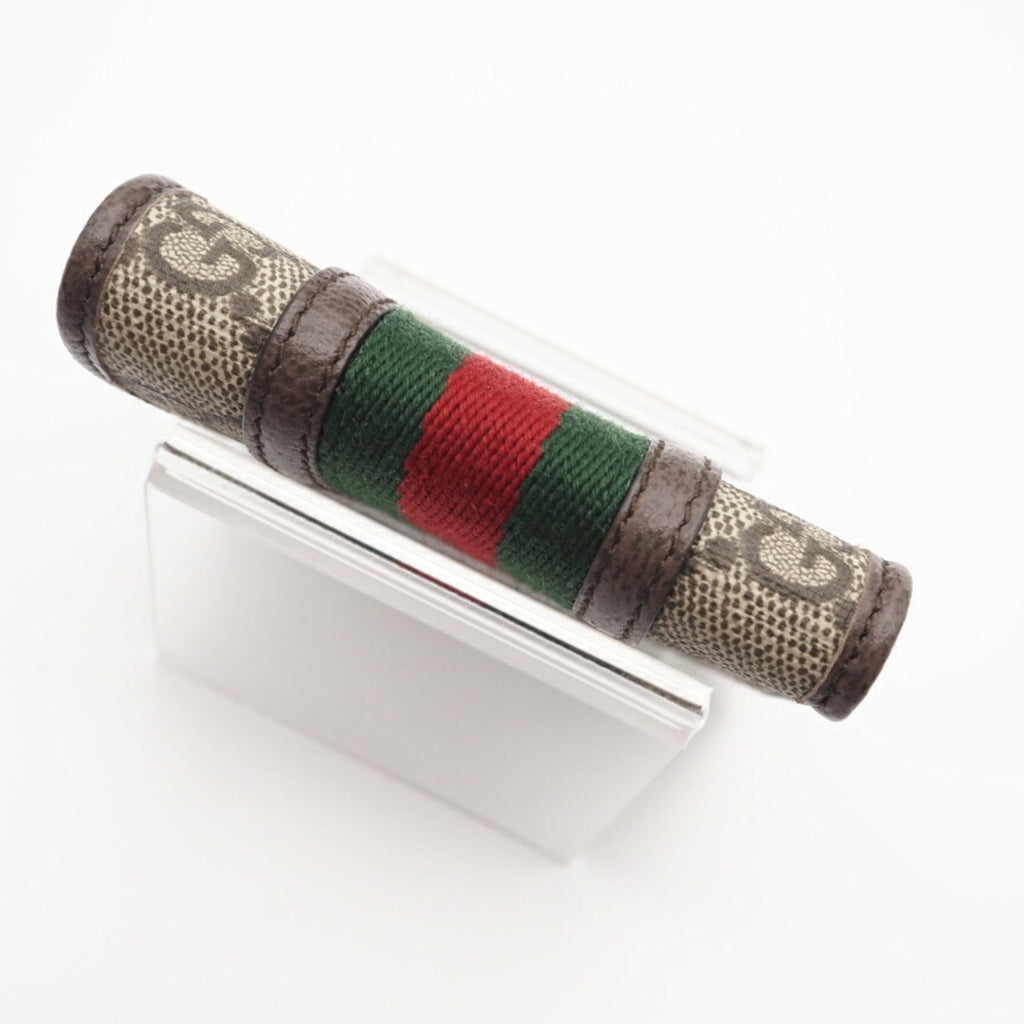 Gucci Beige Brown Green Red Color Coated Canvas Wallet (Bi-Fold) (Pre-Owned)