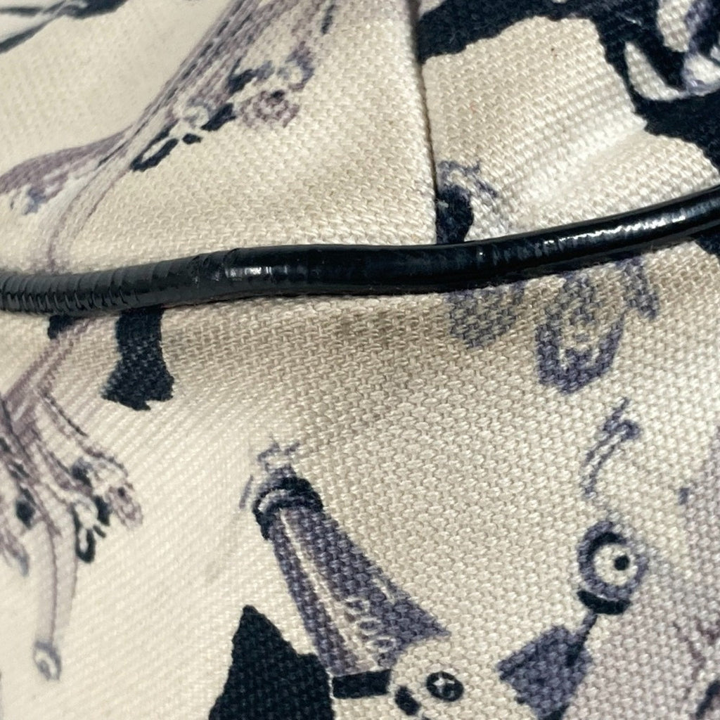 Chanel Black White Canvas Handbag