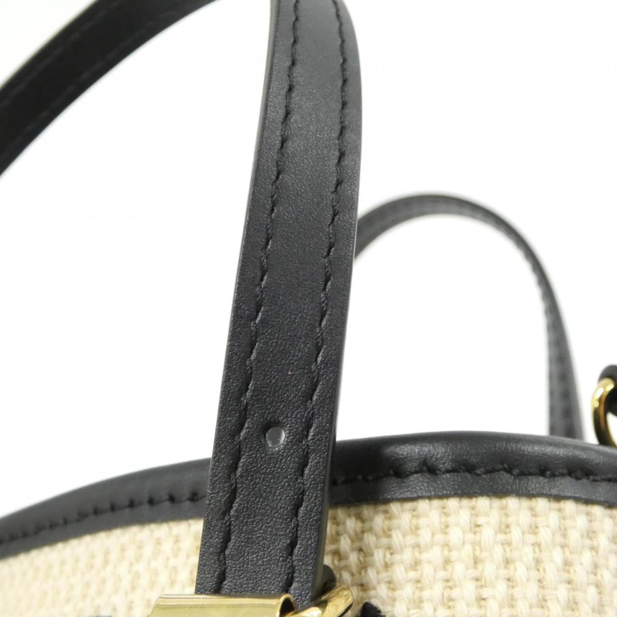 Louis Vuitton Monogram Beige Black Cotton Canvas Handbag