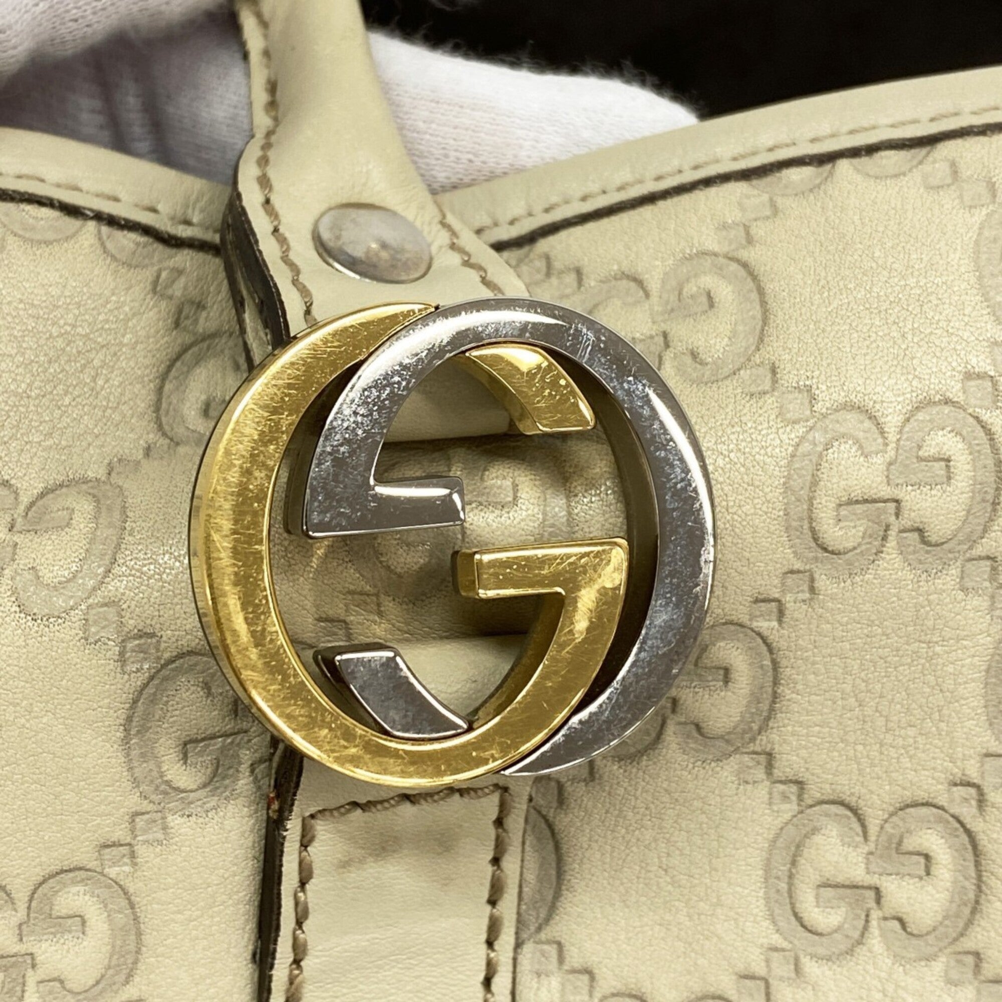 Gucci Beige Leather Tote Bag (Pre-Owned)