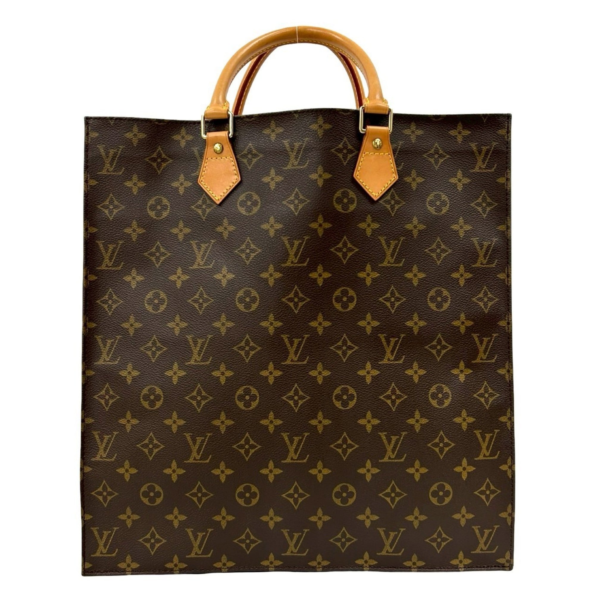 Louis Vuitton Brown Leather Pvc Handbag Tote Bag
