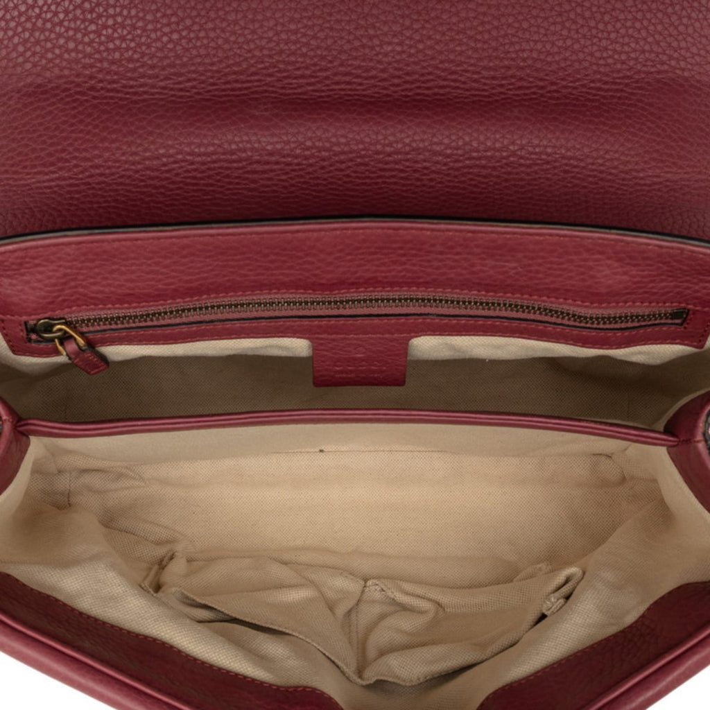 Gucci Pink Red Red Color Leather Shoulder Bag (Pre-Owned)