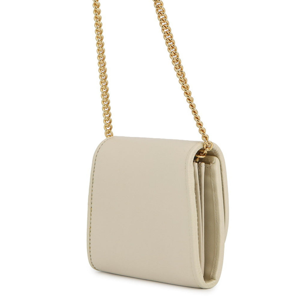 Gucci Off-White White Leather Chain/Shoulder Wallet (Pre-Owned)