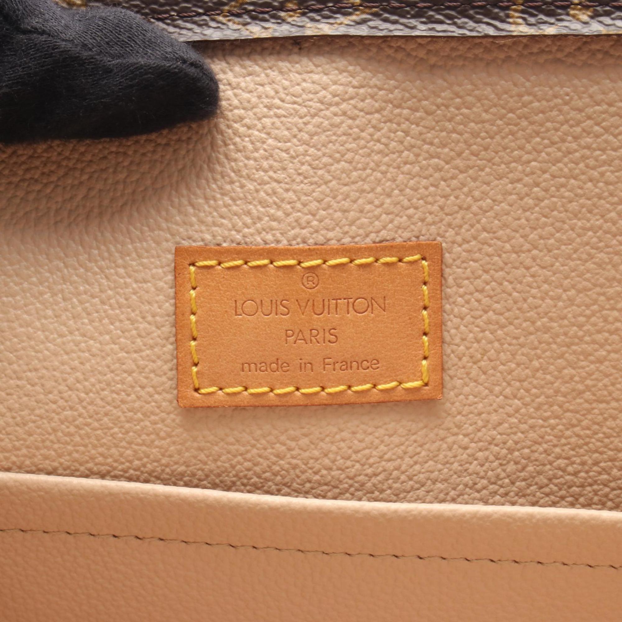 Louis Vuitton Brown Coated Canvas Leather Tote Bag