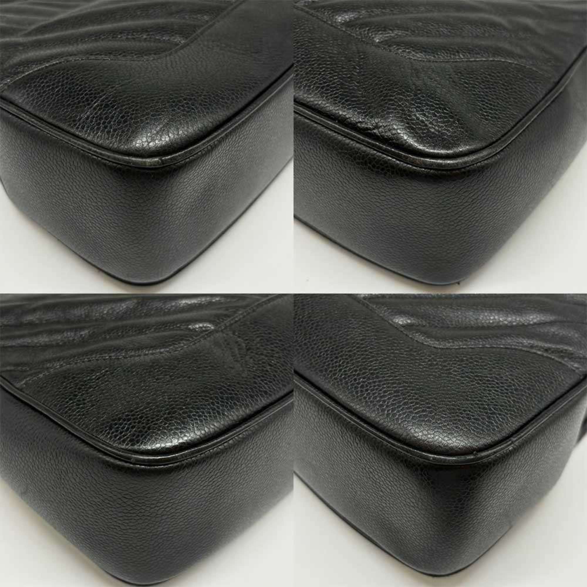 Chanel Chevron (V Stitch) Black Caviar Leather Handbag
