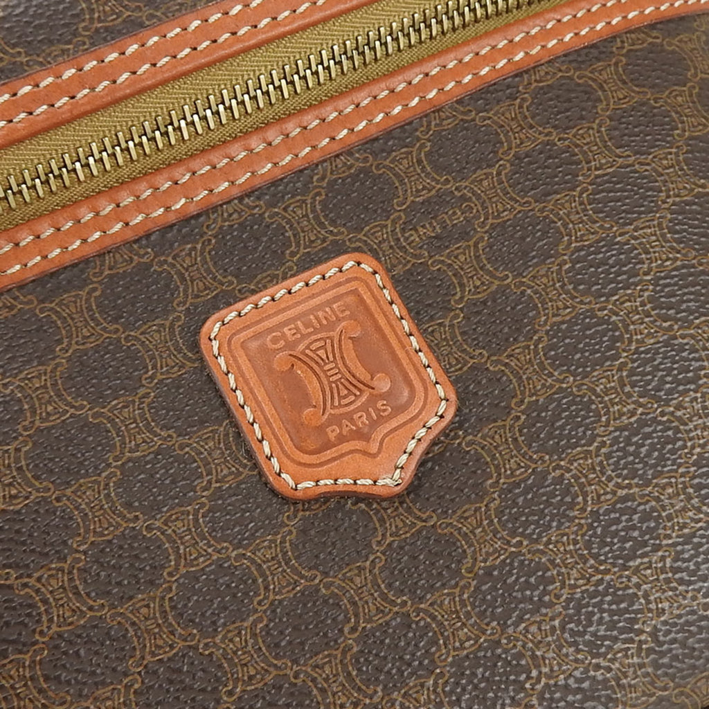 Celine Macadam Brown Pvc Leather Handbag Vanity Bag