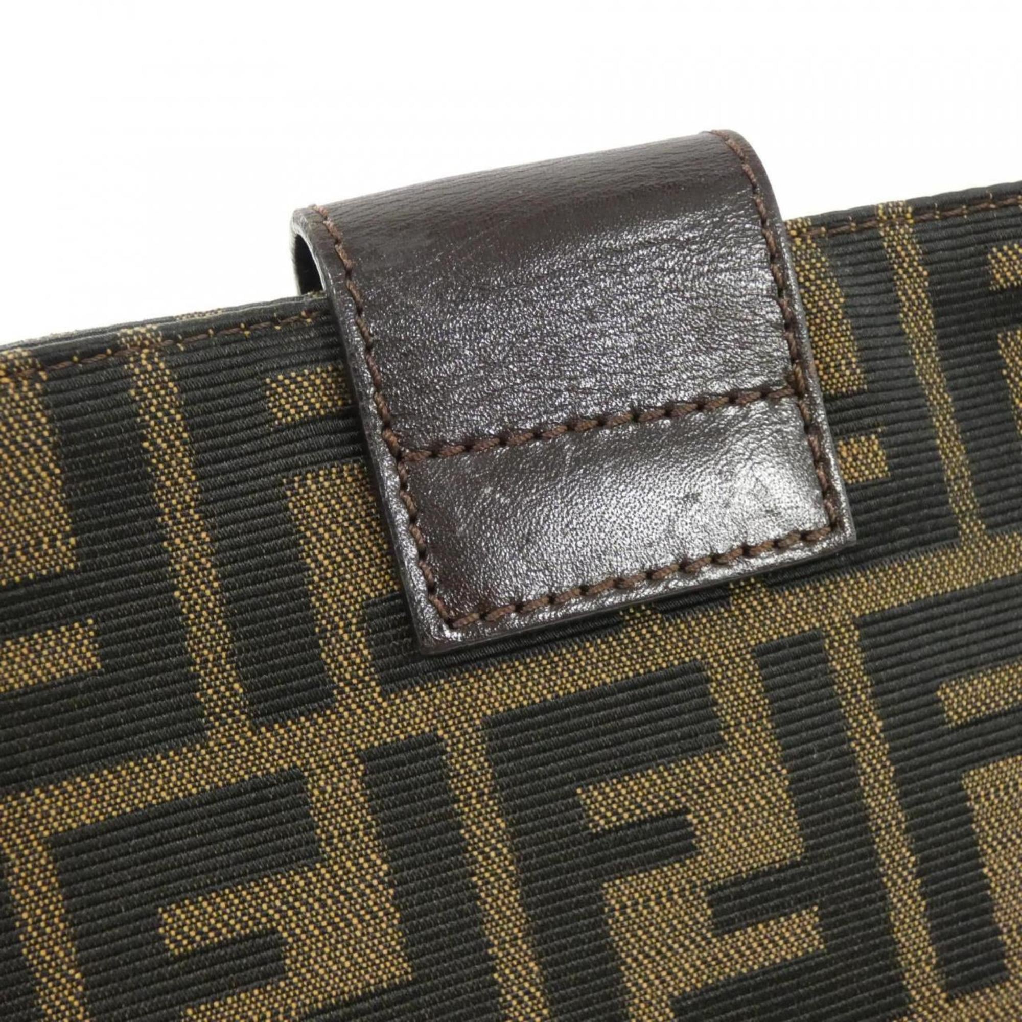 Fendi Brown Canvas Shoulder Bag