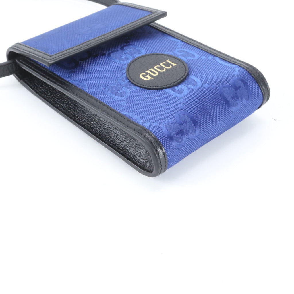 Gucci Black Blue Nylon Leather Shoulder Bag (Pre-Owned)
