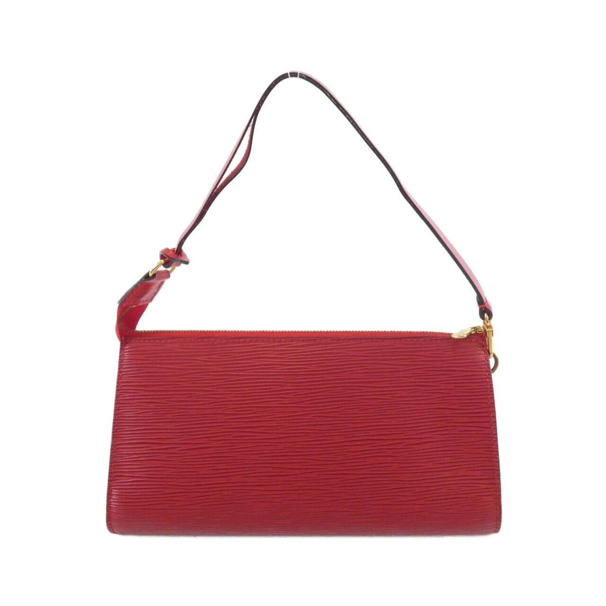 Louis Vuitton Red Color Leather Pochette Pouch