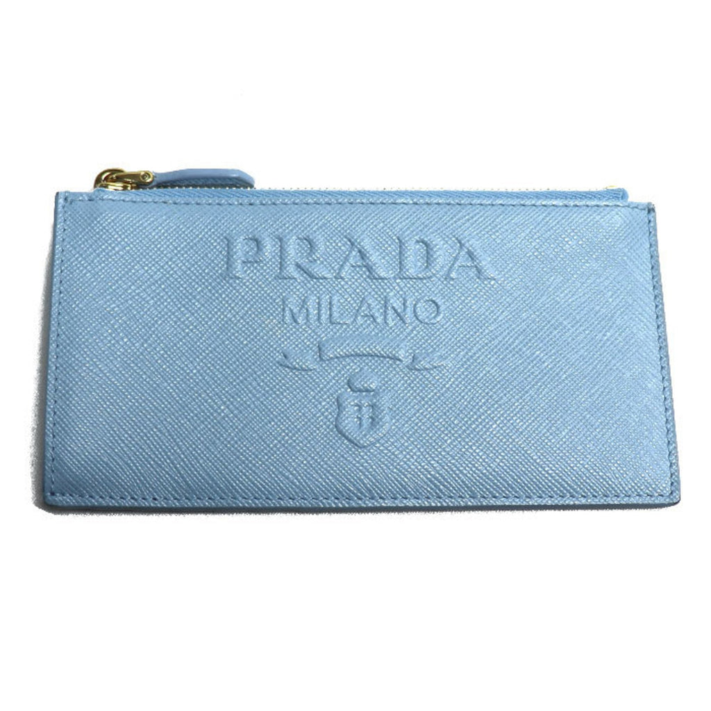Prada Light Blue Leather Coin Purse/Coin Case
