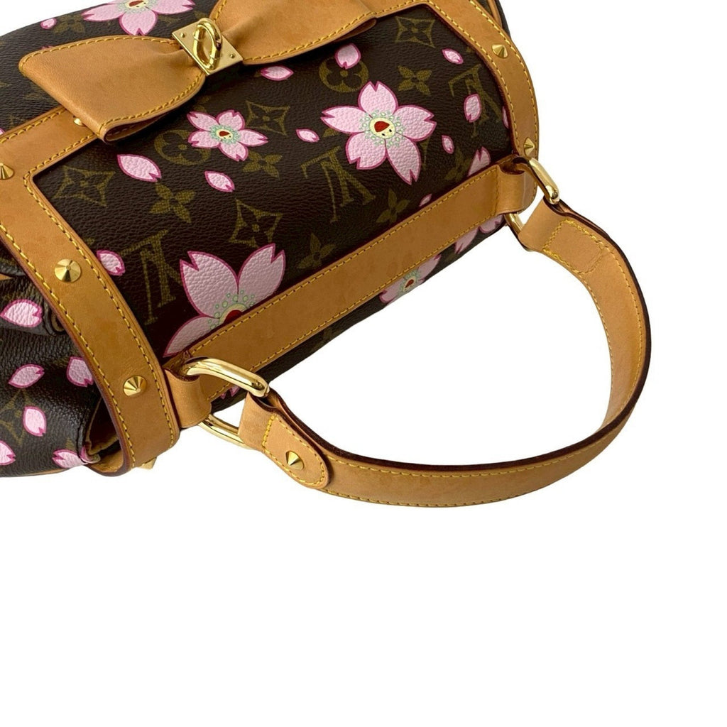 Louis Vuitton Brown Pink Leather Pvc Handbag