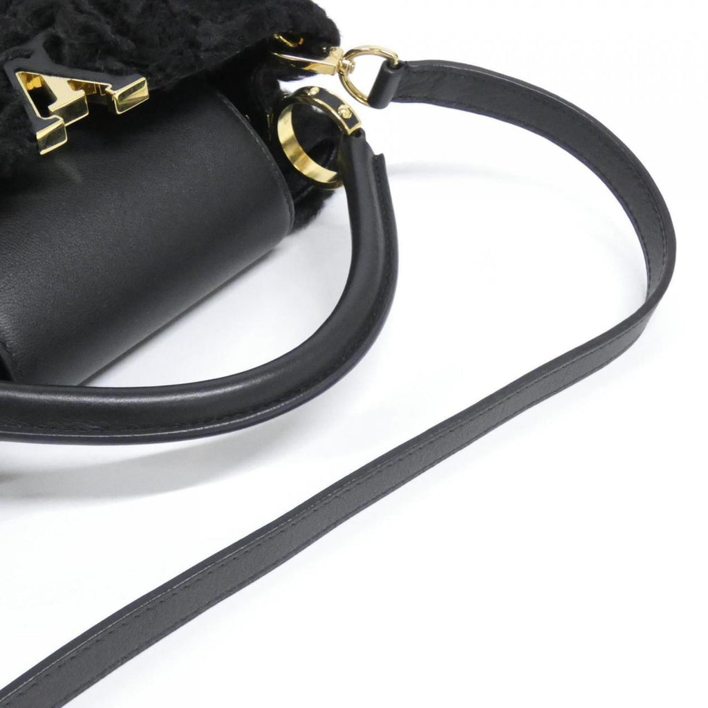 Louis Vuitton Black Fur Leather Handbag