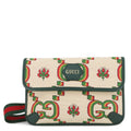 Gucci Beige Green Canvas Handbag Sling Bag (Pre-Owned)