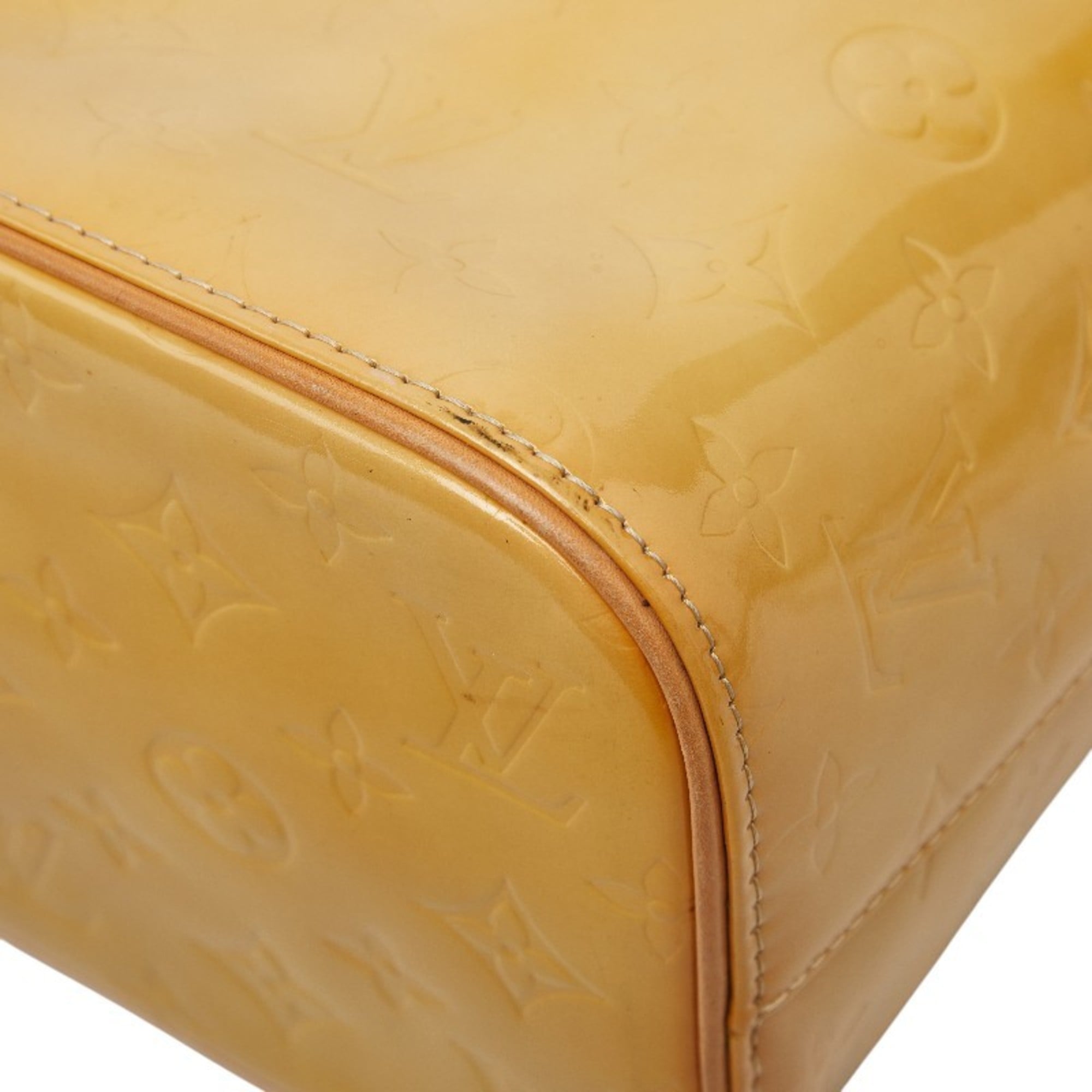 Louis Vuitton Lime Yellow Patent Leather Handbag Tote Bag