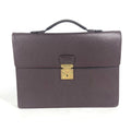 Louis Vuitton Acajou Red Color Wine Taiga Leather Leather Briefcase