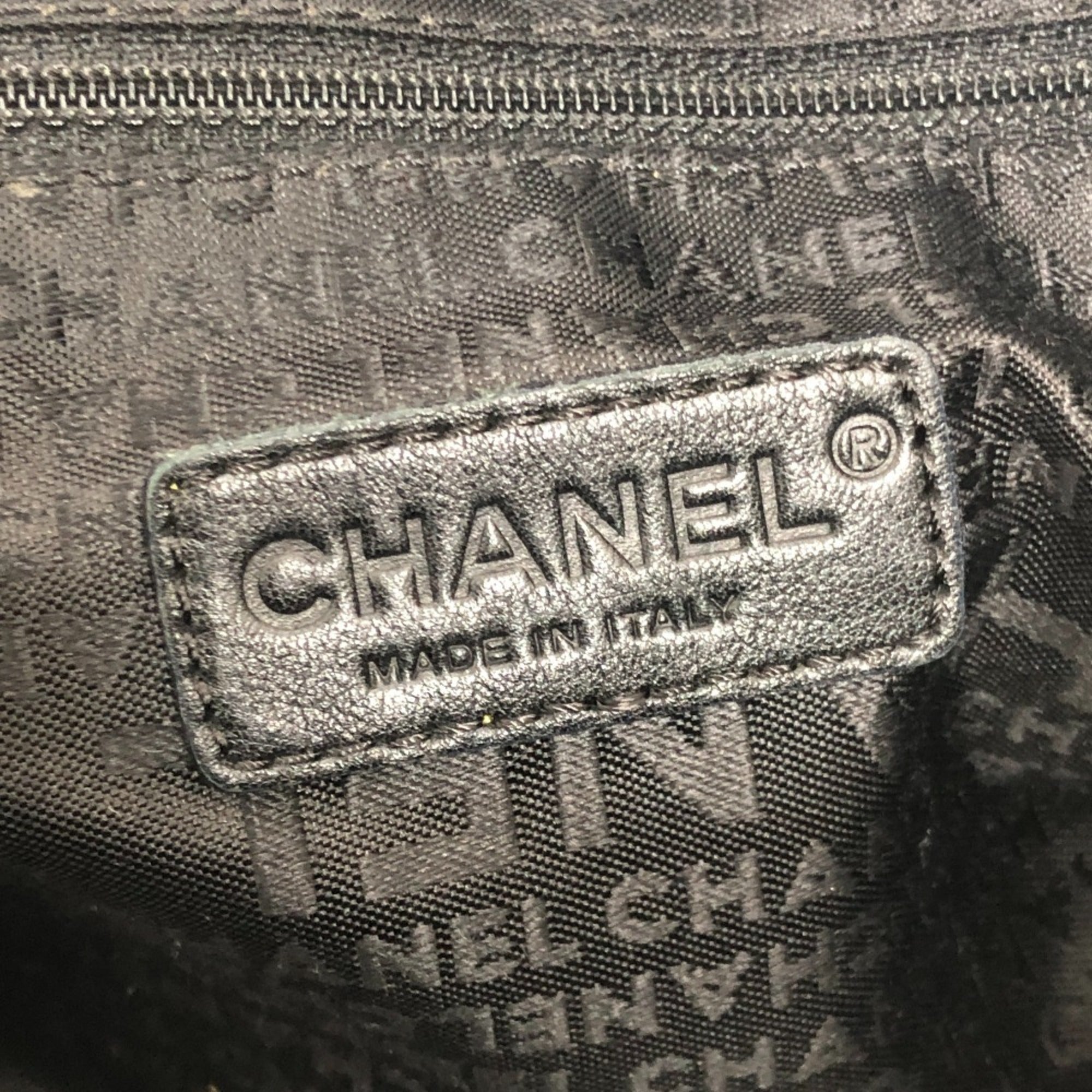 Chanel Black Grained Calfskin Boston Bag Handbag