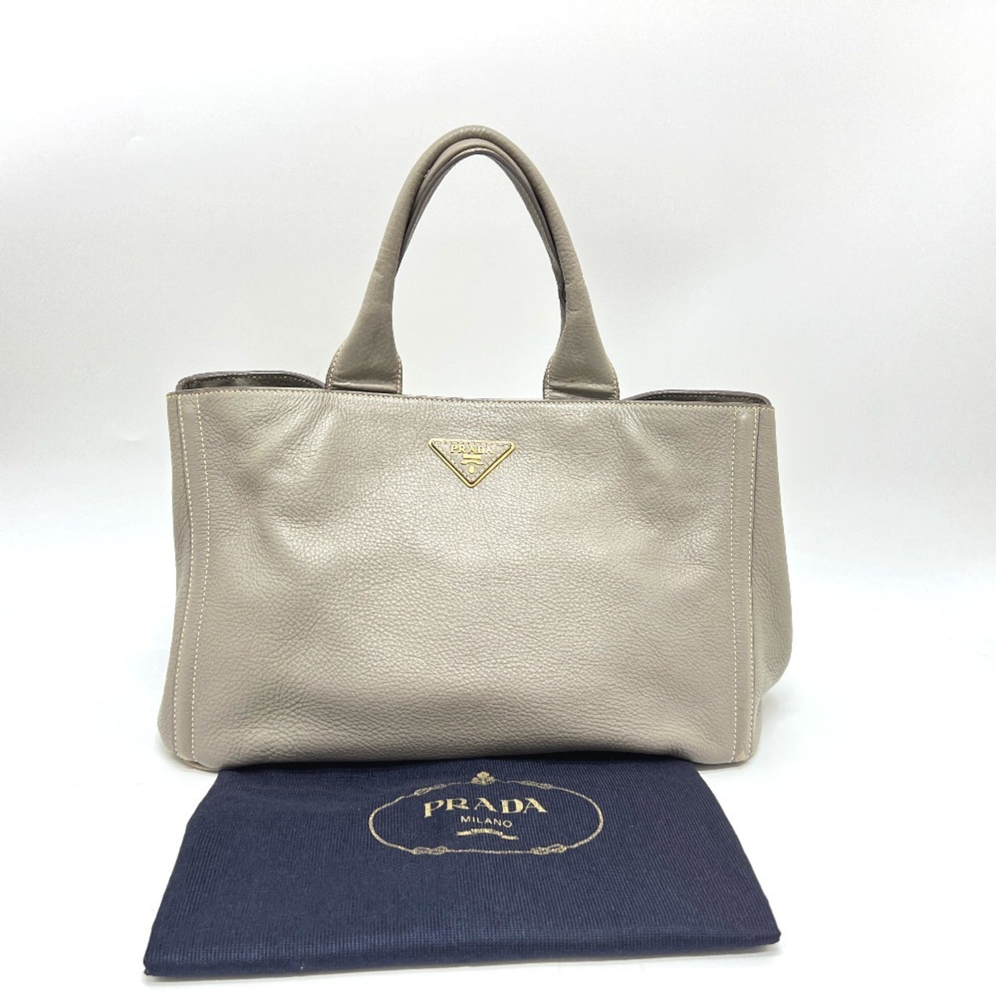 Prada Gray Canapa Handbag Tote Bag