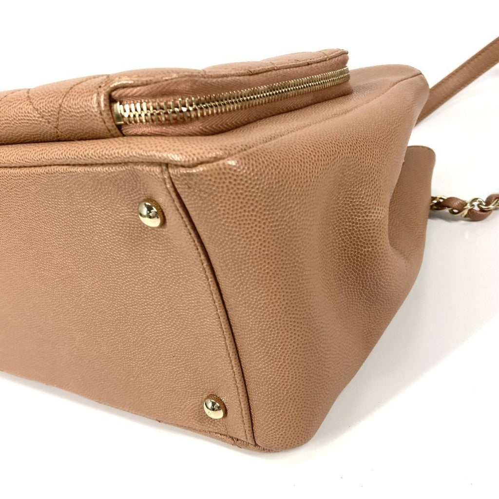 Chanel Beige Grained Calfskin Shoulder Bag Tote Bag