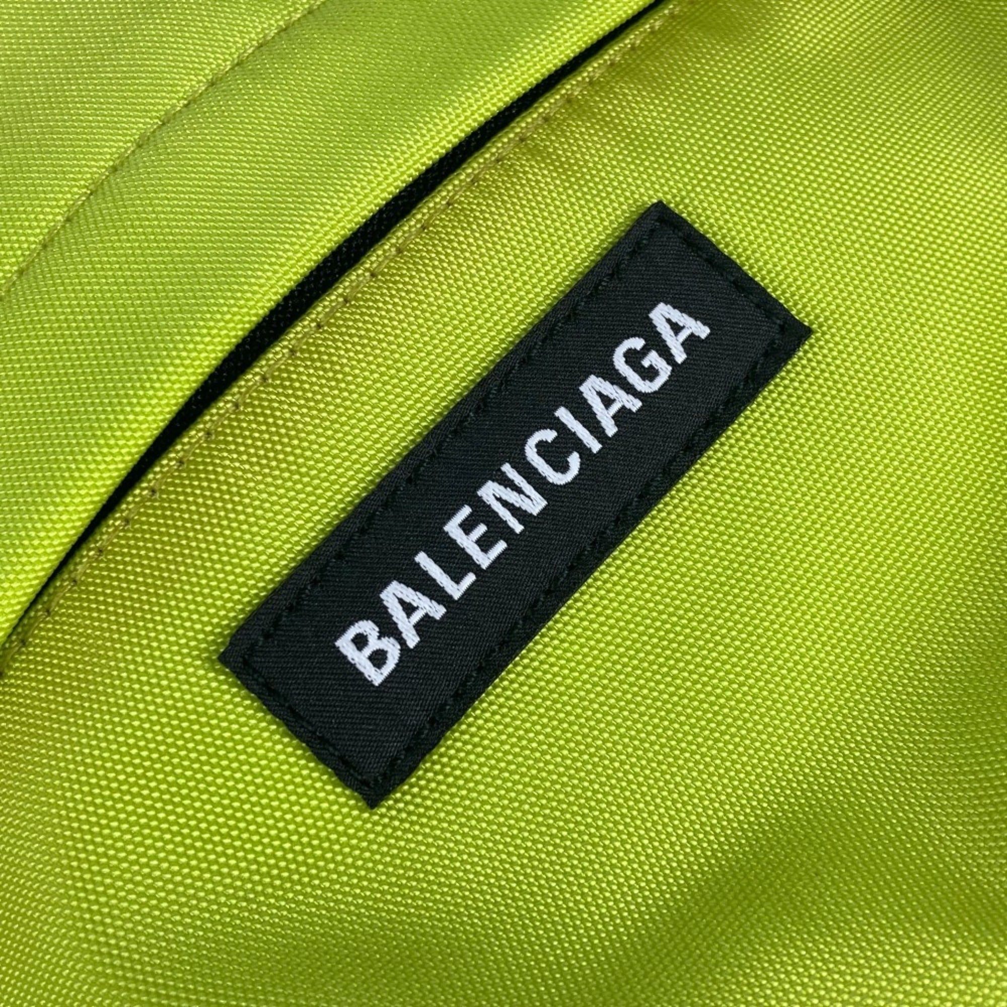 Balenciaga Black Yellow Nylon Canvas Backpack
