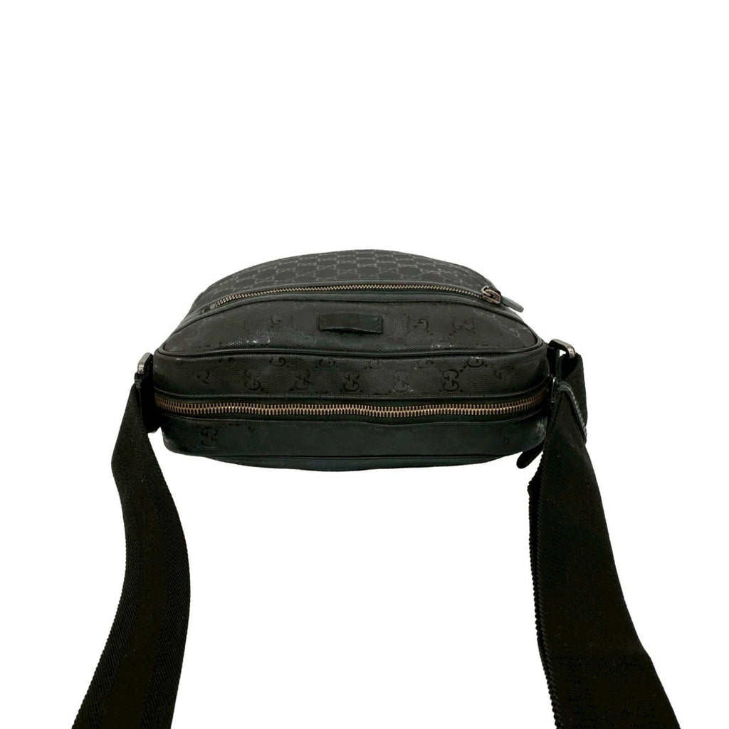 Gucci Black Leather Pvc Messenger Bag Pochette Shoulder Bag (Pre-Owned)
