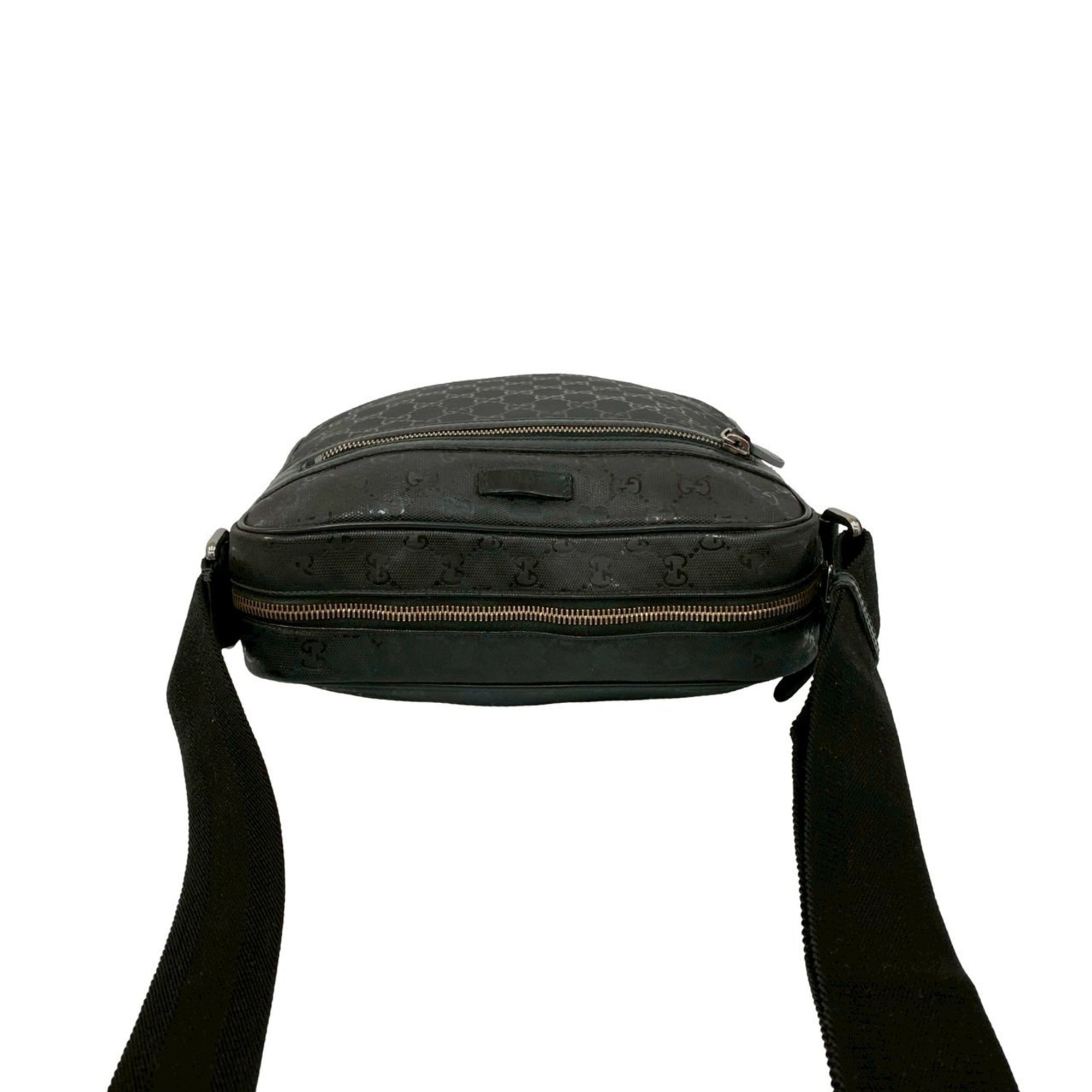 Gucci Black Leather Pvc Messenger Bag Pochette Shoulder Bag (Pre-Owned)
