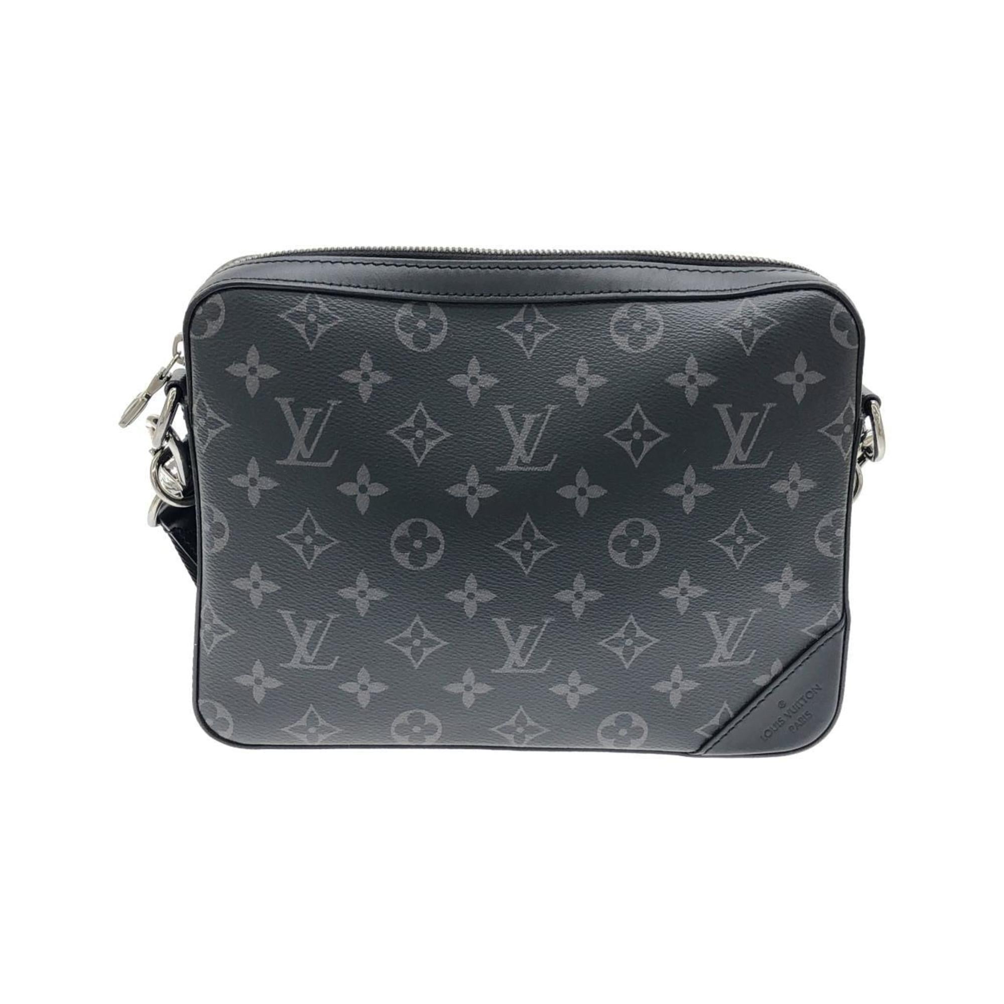 Louis Vuitton Black Gris Coated Canvas Pouch Shoulder Bag