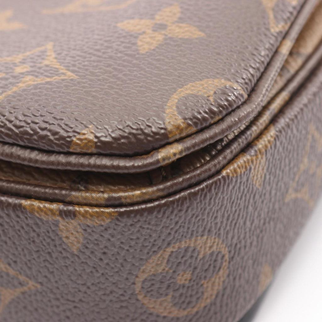 Louis Vuitton Black Brown Coated Canvas Monogram Reverse Pvc Leather Handbag Pochette