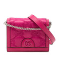 Gucci Gg Marmont Pink Nylon Leather Handbag Shoulder Bag (Pre-Owned)