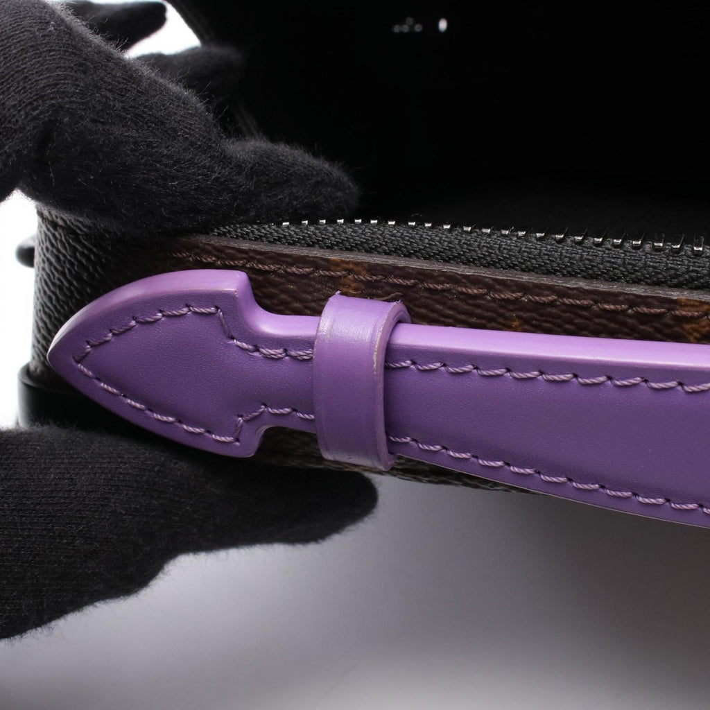 Louis Vuitton Brown Monogram Macassar Purple Coated Canvas Leather Handbag