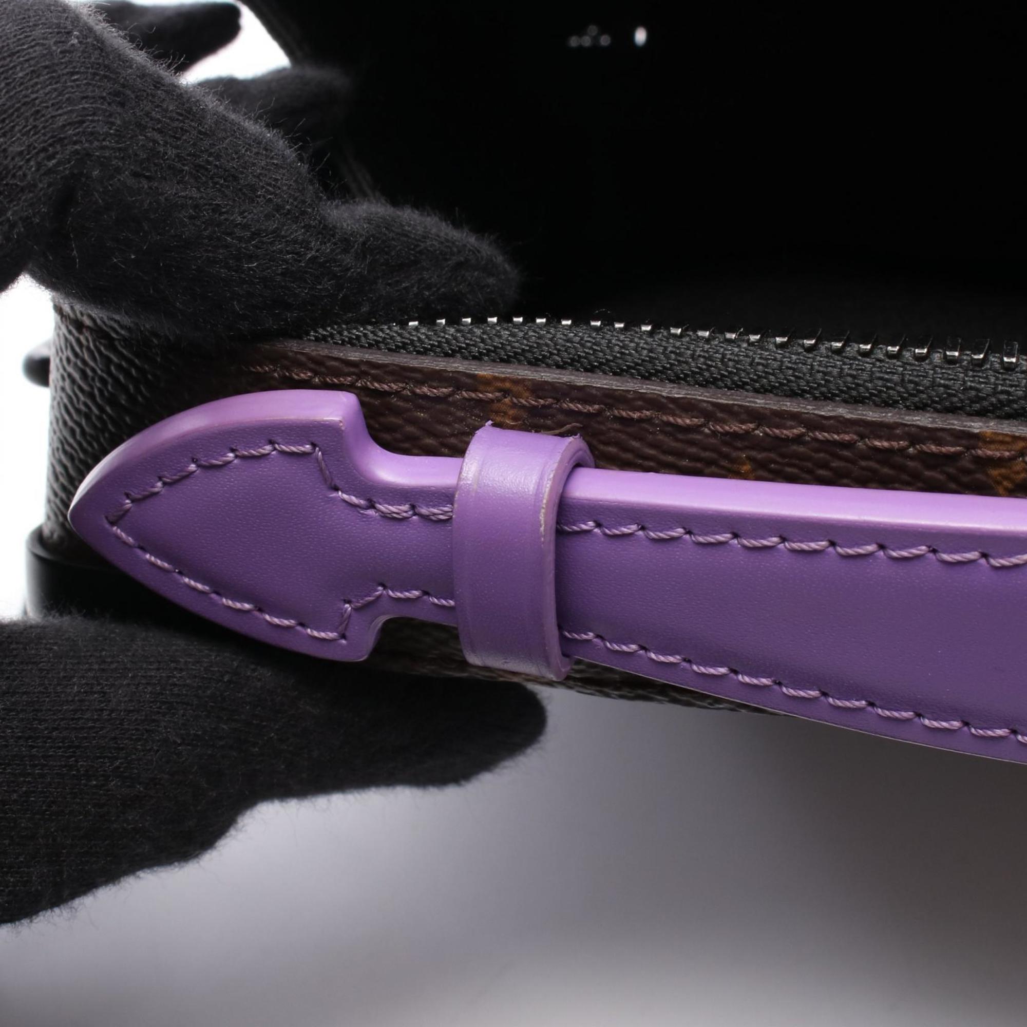 Louis Vuitton Brown Monogram Macassar Purple Coated Canvas Leather Handbag