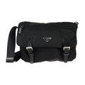 Prada Black Nylon Leather Messenger Bag Shoulder Bag