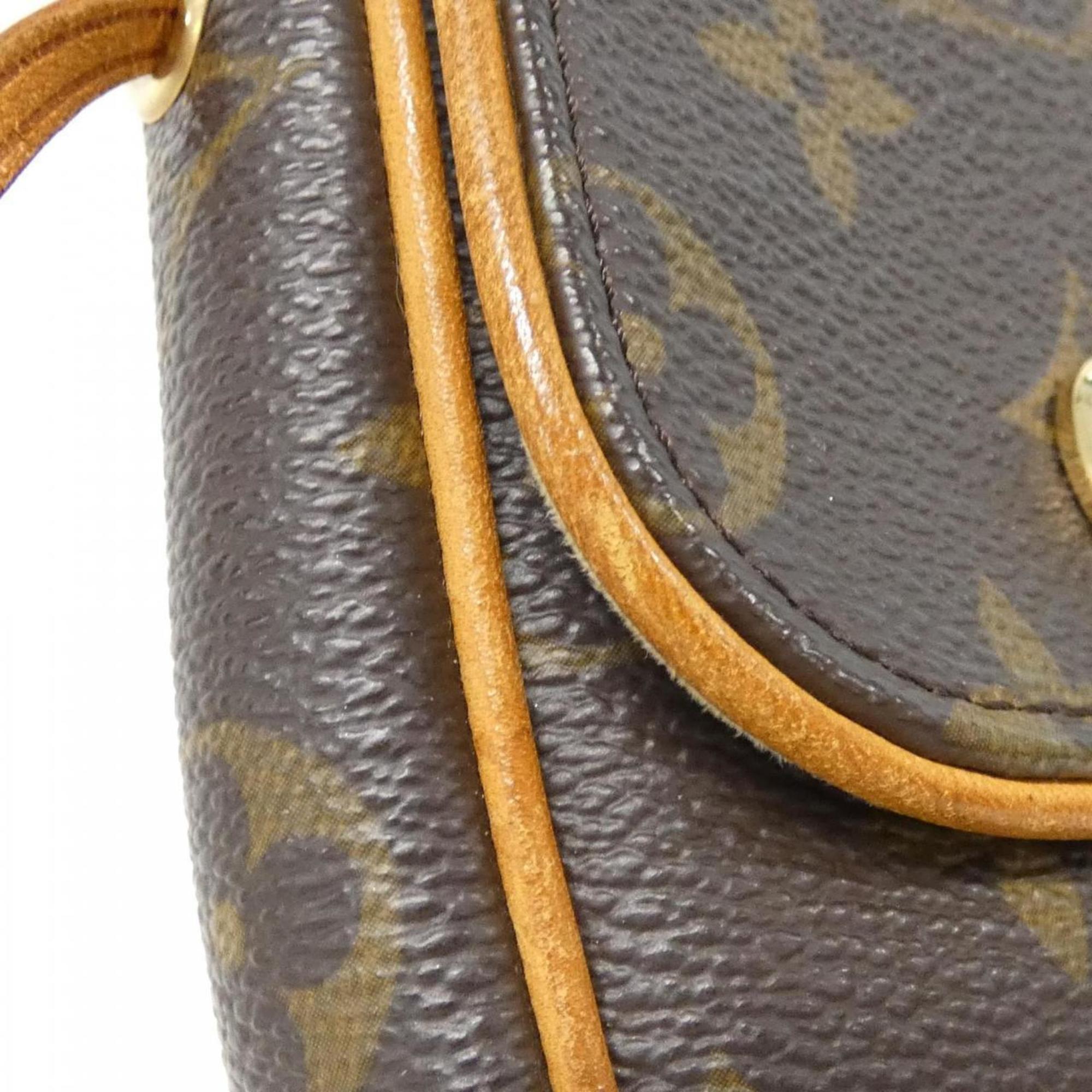 Louis Vuitton Marron Coated Canvas Pochette Shoulder Bag